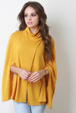 Soft Knit Turtleneck Wrap Cape