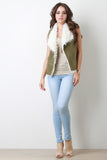 Vegan Suede And Faux Shearling Vest