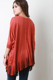 Double Tier Vegan Suede Fringe Top