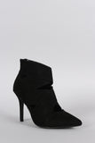 Qupid Suede Strappy Pointy Toe Stiletto Booties