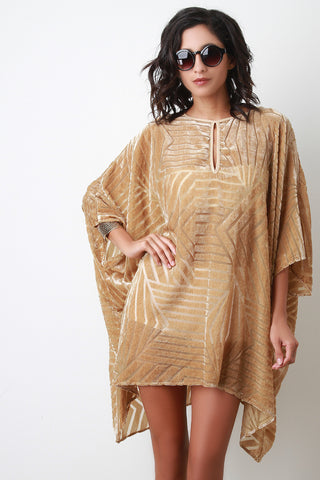 Velvet and Mesh Dolman Dress