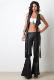 Vegan Leather Fringe Vest