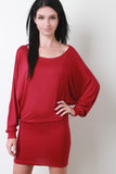 Jersey Knit Dolman Sleeve Mini Dress