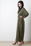 V-Neck Dolman Sleeve Maxi Dress