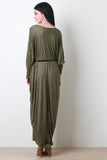 V-Neck Dolman Sleeve Maxi Dress