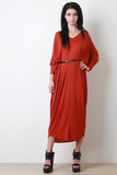 V-Neck Dolman Sleeve Maxi Dress