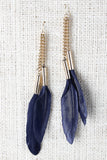 Double Feather Hanging Earrings