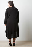 Longline Drape Open Front Cardigan