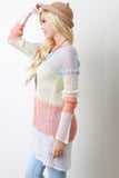 Multi-Tone Semi-Sheer Loose Knit Top