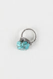 Faux Turquoise Stone Wire-Wrapped Ring