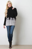 Tie Dye Turtleneck Long Sleeves Pockets Sweater Top