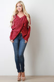 Marled Knit Twisted Sweater Top