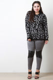 Fuzzy Leopard Long Sleeves Sweater Top