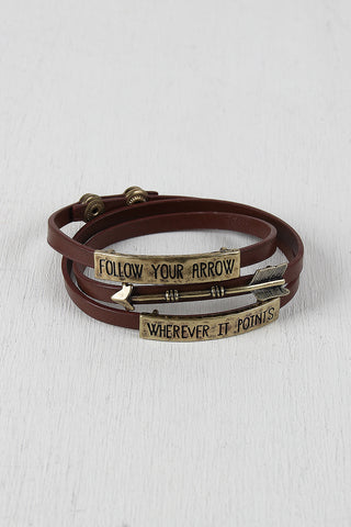 Arrow Idiom Stacked Wrap Bracelet