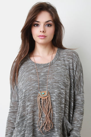 Fringe Accessible Pouch Necklace