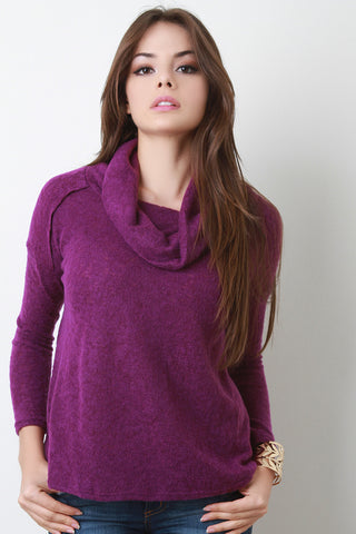 Soft Knit Cowl Neck Sweater Top