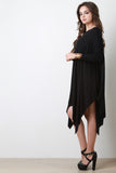 Dolman Sleeve Handkerchief Midi Dress