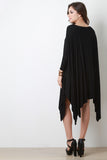 Dolman Sleeve Handkerchief Midi Dress