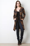 Longline Chevron Knitted Cardigan