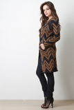 Longline Chevron Knitted Cardigan