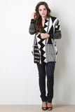 Multi-Tone Mixed Pattern Knit Cardigan